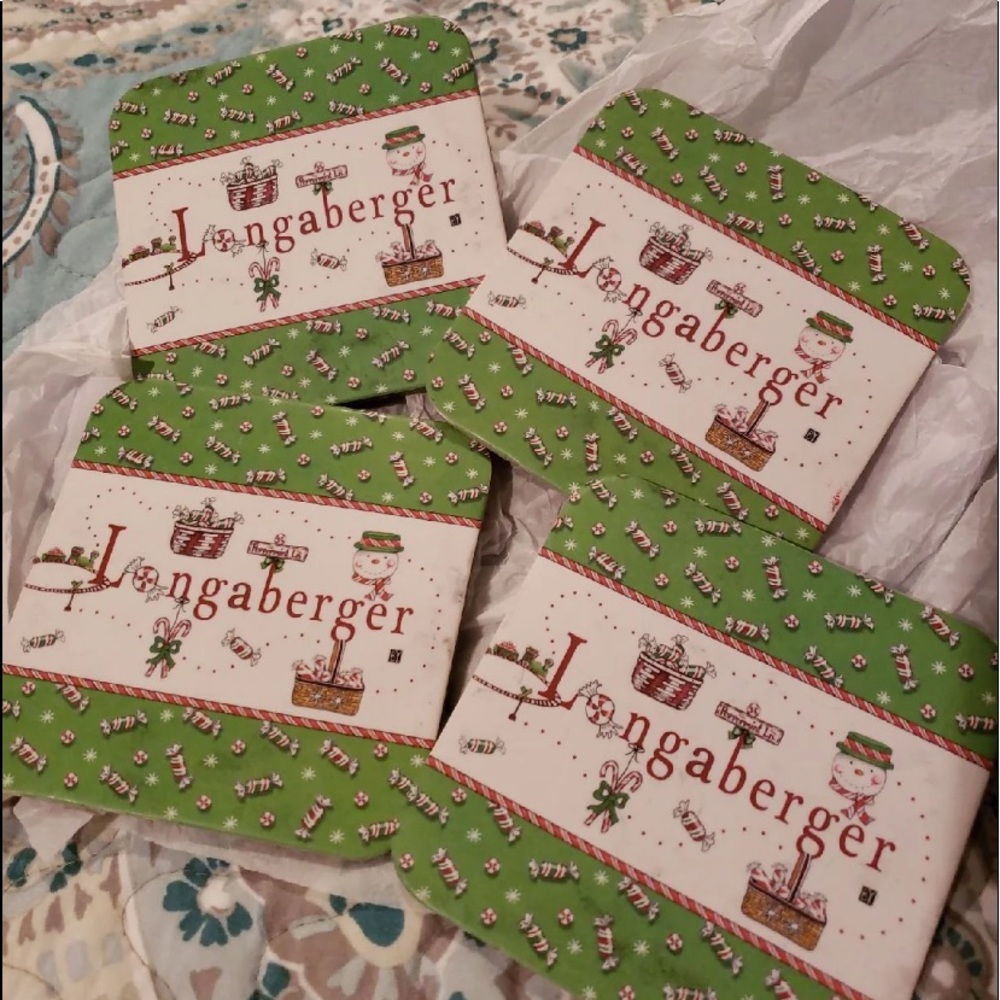 LONGABERGER SET OF 4 CORKBACK COASTERS